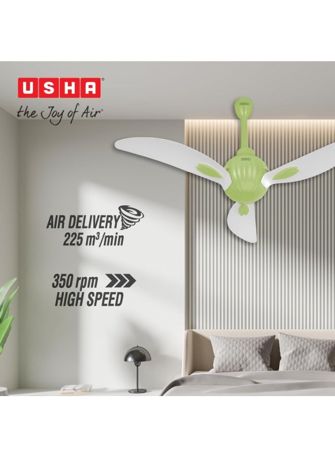 أوشا USHA New Bloom Series Helenium (Inspired by Helenium) BLDC Ceiling Fan with Bi-Directional Feature | Sleep/Boost/Timer Modes | RF Remote | Whisper-Quiet | Dust-Resistant (White & Light Green) - Image 4